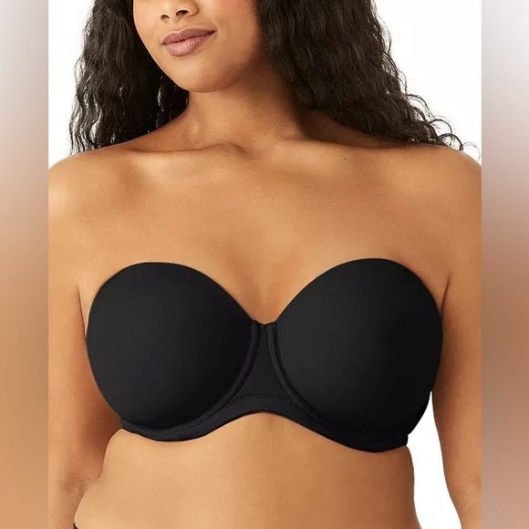 NWT Red Carpet Full Figure Underwire Strapless Bra Black Size 30DDD 854119 - Picture 1 of 5